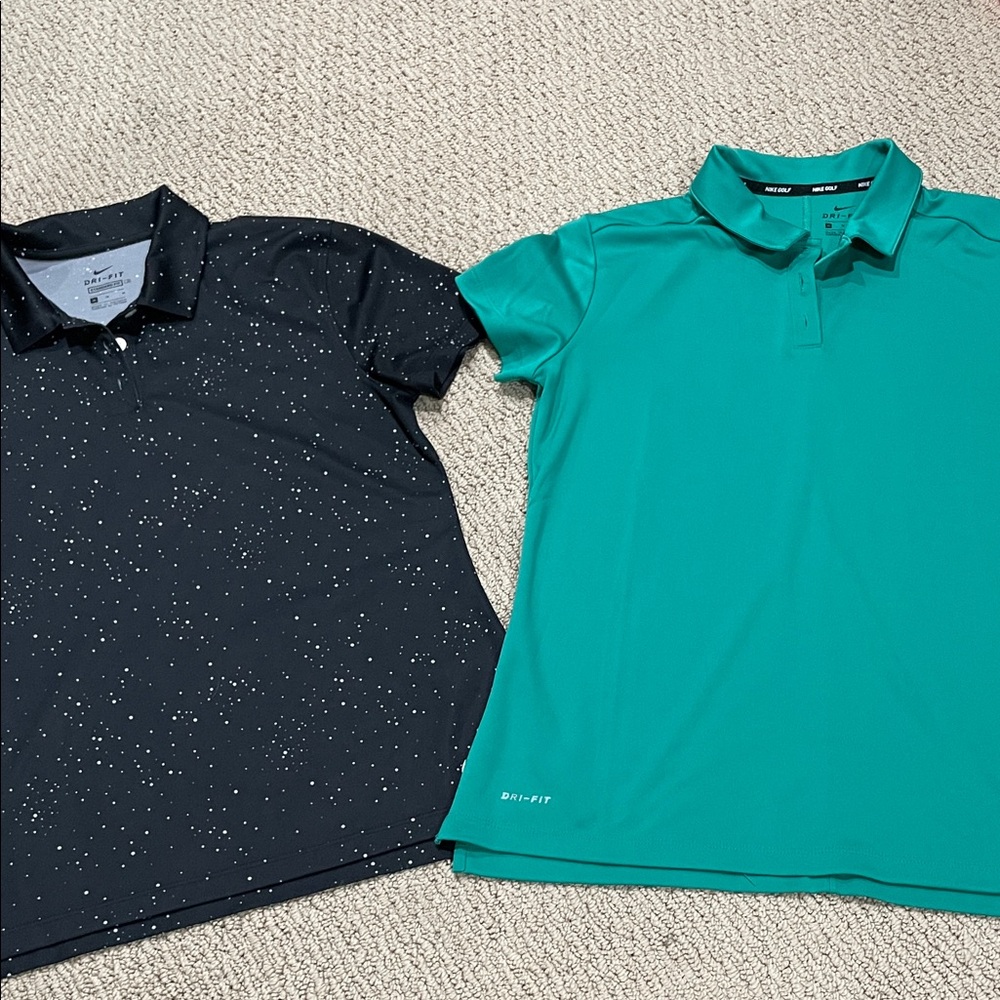 Nike women’s golf polo Shirts - Black and Teal
